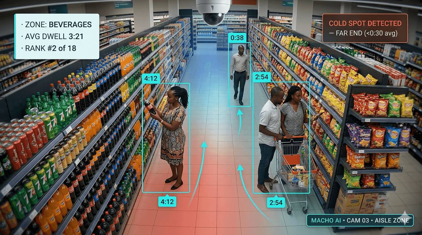 Shopping aisle and queue analytics dashboard preview